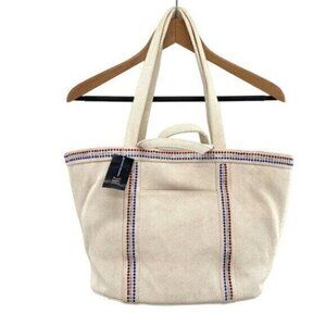 INC International Concepts Alyssaa Canvas Htfix Red White Blue Tote Bag
